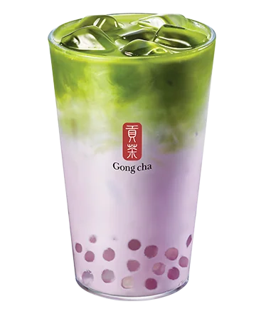 말차샷 타로 밀크티