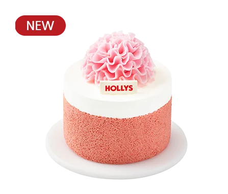 피치 플라워 케이크